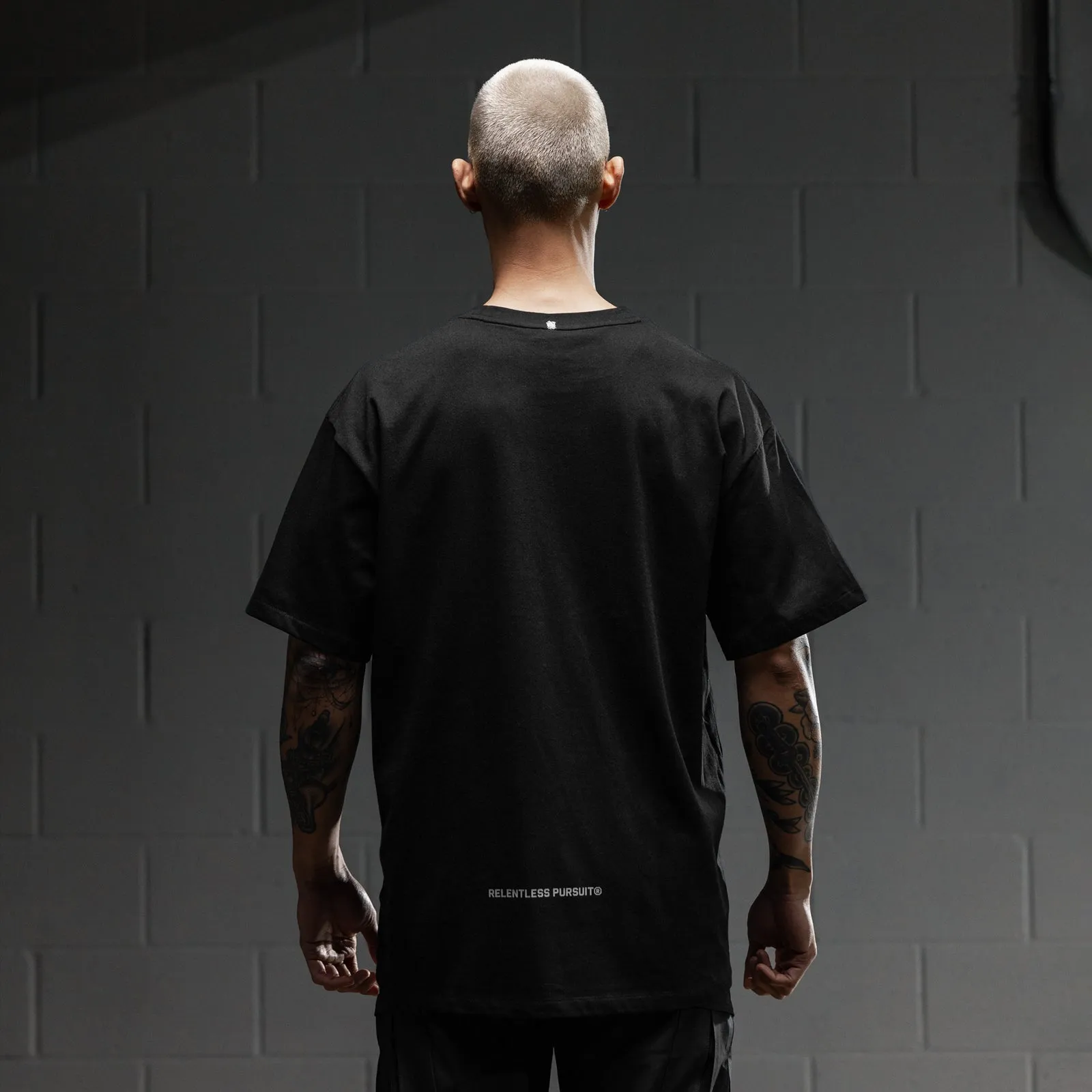 0669. Technical Essentials Relaxed Tee - Black "Box Logo"