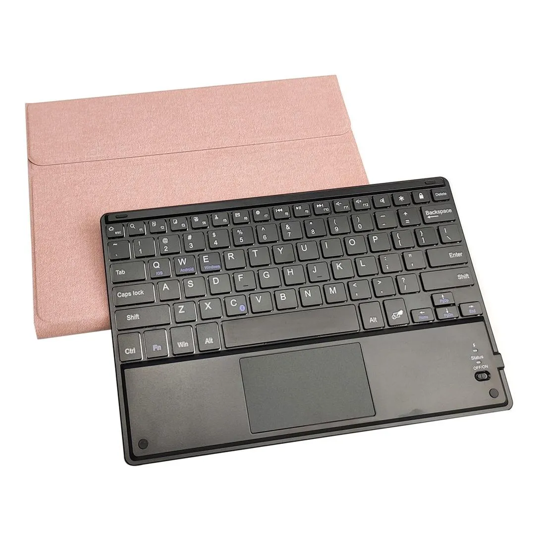 10.2 Ipad Keyboard Case With Touchpad Pen Slot & Bracket - Detachable Magnetic Silk Pattern Tpu