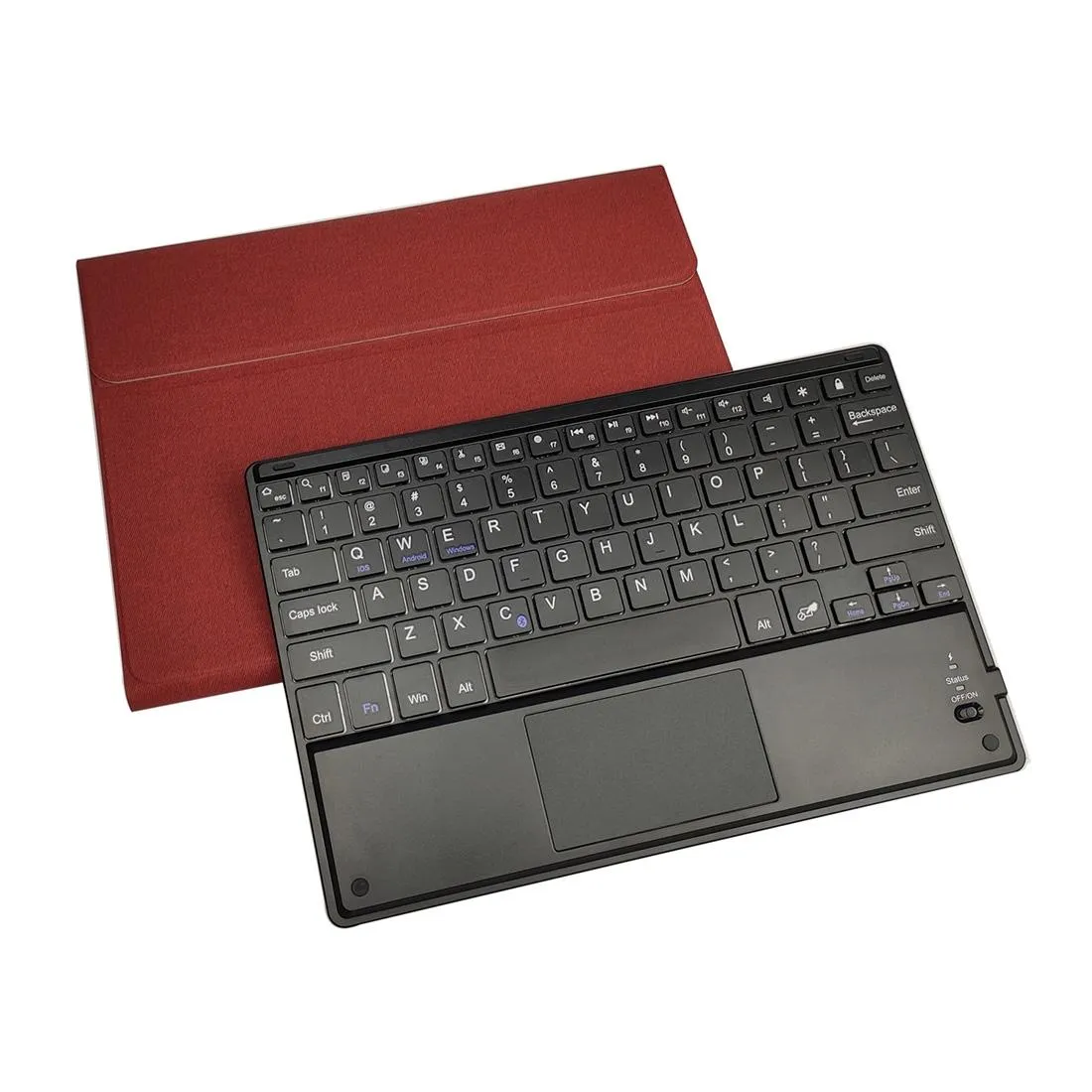 10.2 Ipad Keyboard Case With Touchpad Pen Slot & Bracket - Detachable Magnetic Silk Pattern Tpu