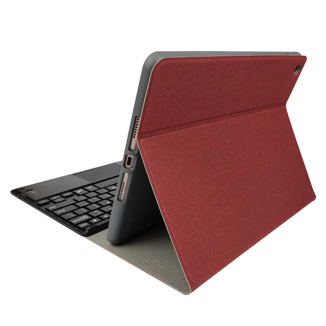 10.2 Ipad Keyboard Case With Touchpad Pen Slot & Bracket - Detachable Magnetic Silk Pattern Tpu