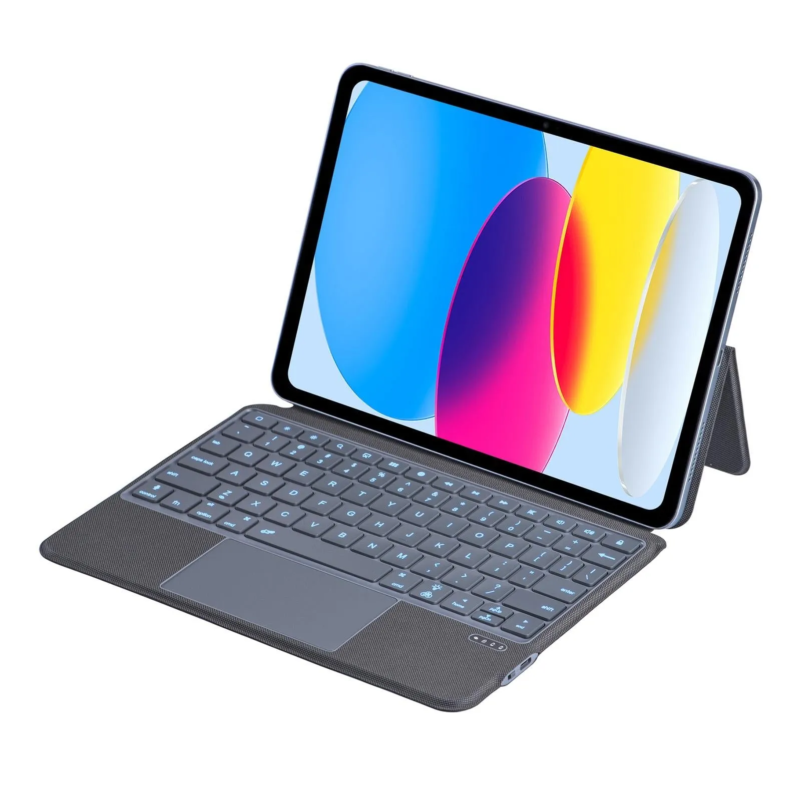 10.9 Ipad 10Th Gen 2022 Bluetooth Keyboard Case - Black Leather With Backlight