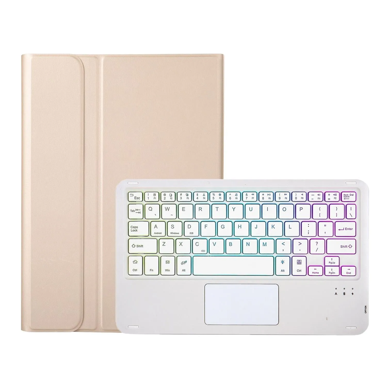 11 Lambskin Texture Bluetooth Keyboard Tablet Case With Pen Slot For Ipad Pro 2024