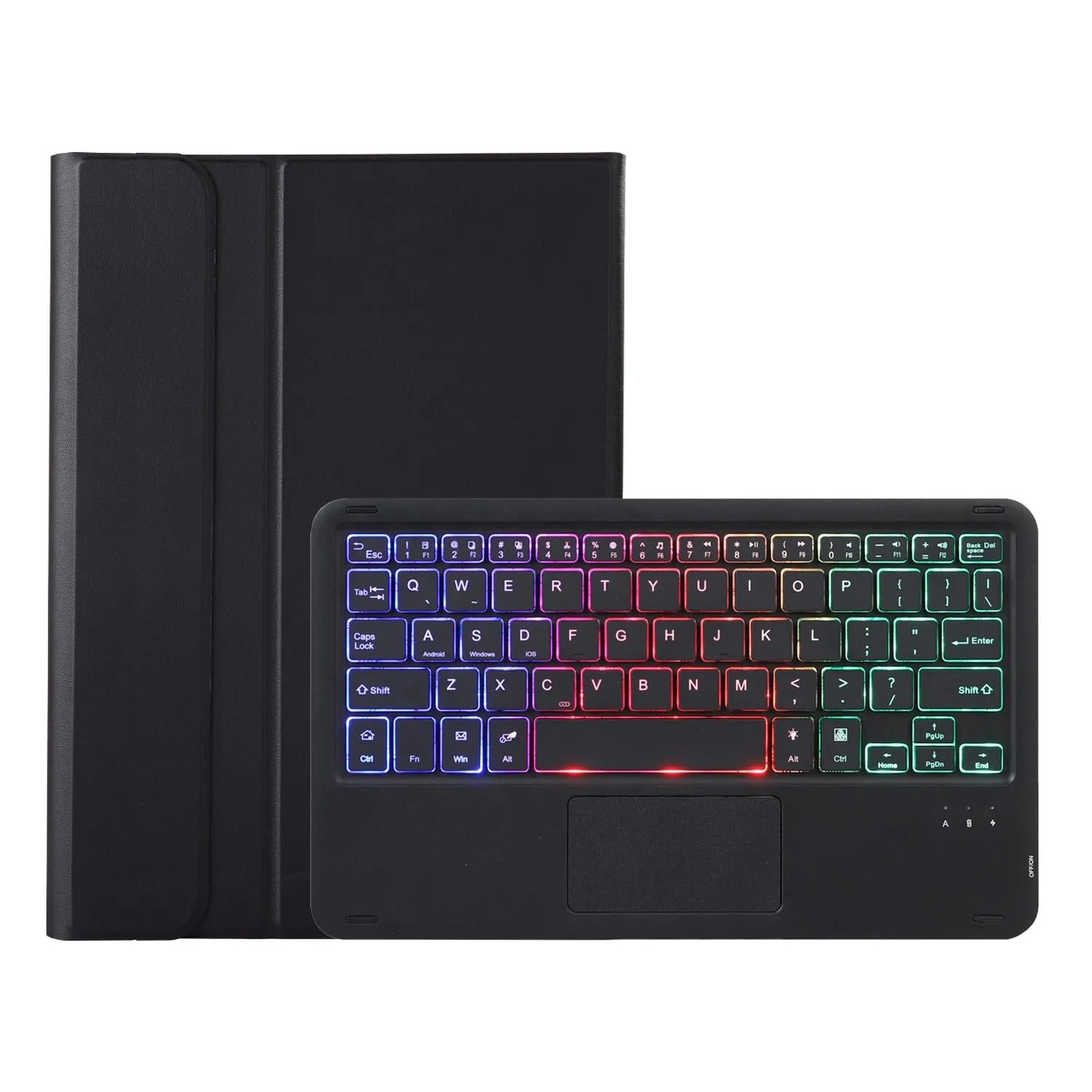 11 Lambskin Texture Bluetooth Keyboard Tablet Case With Pen Slot For Ipad Pro 2024