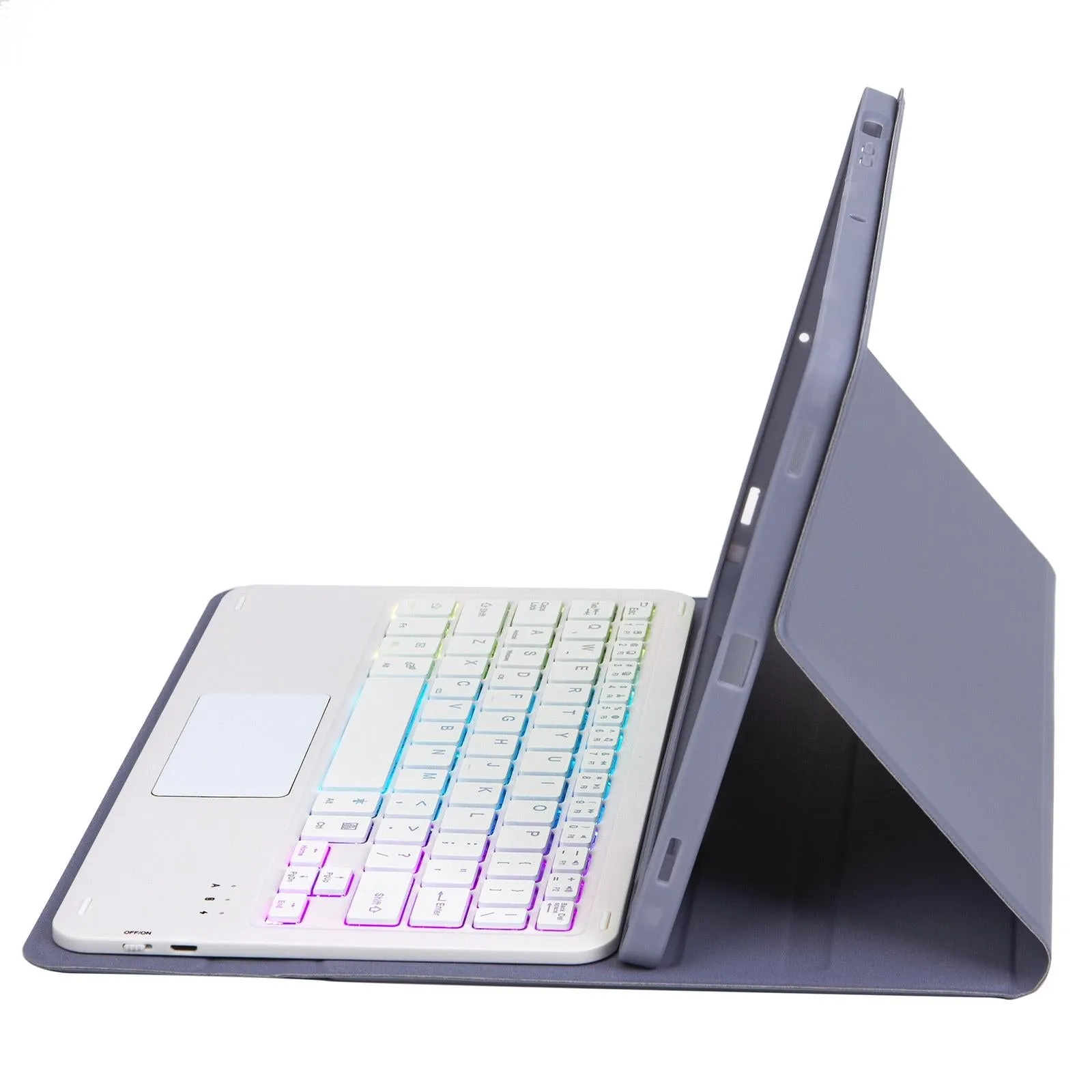 11 Lambskin Texture Bluetooth Keyboard Tablet Case With Pen Slot For Ipad Pro 2024