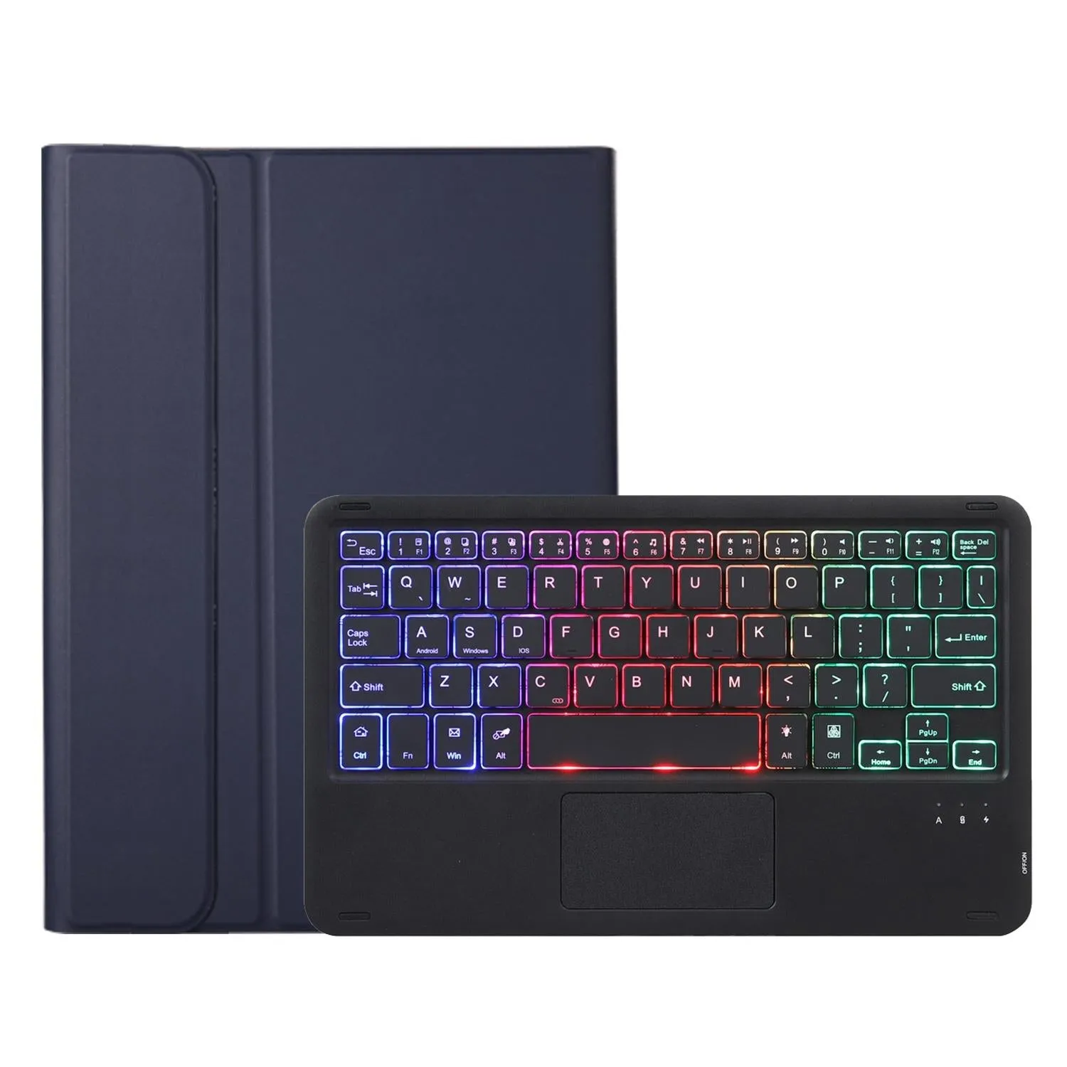 11 Lambskin Texture Bluetooth Keyboard Tablet Case With Pen Slot For Ipad Pro 2024
