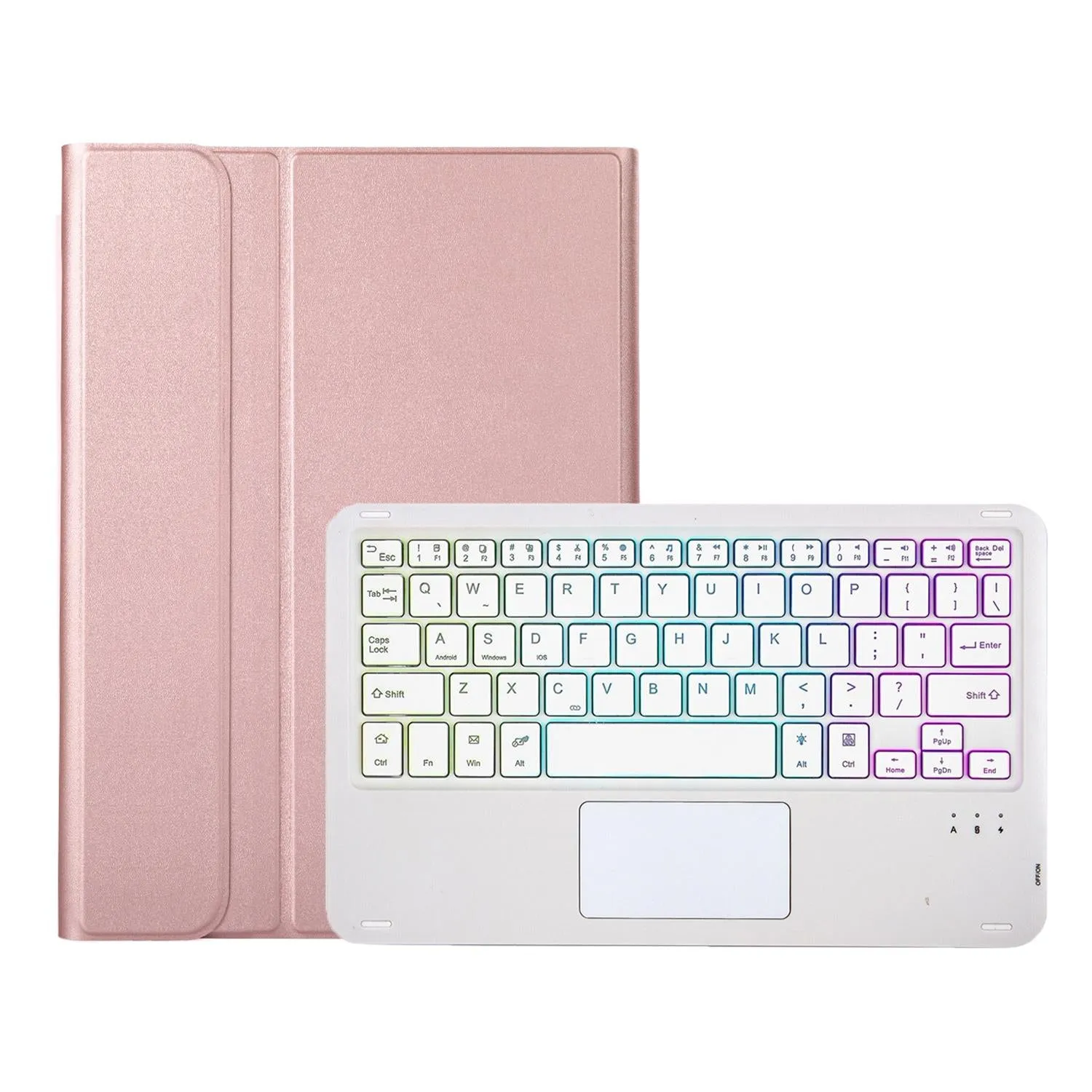 11 Lambskin Texture Bluetooth Keyboard Tablet Case With Pen Slot For Ipad Pro 2024