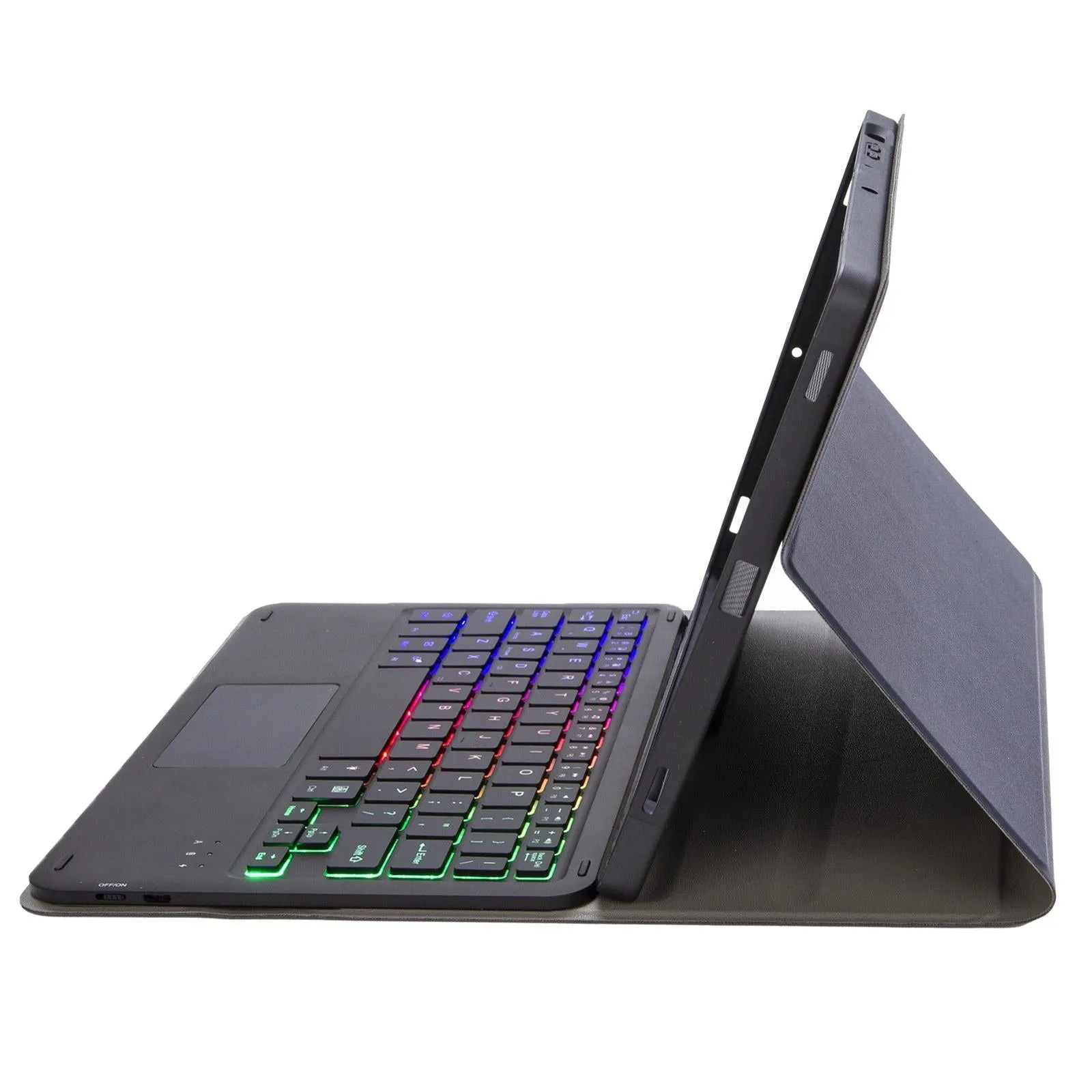 11 Lambskin Texture Bluetooth Keyboard Tablet Case With Pen Slot For Ipad Pro 2024
