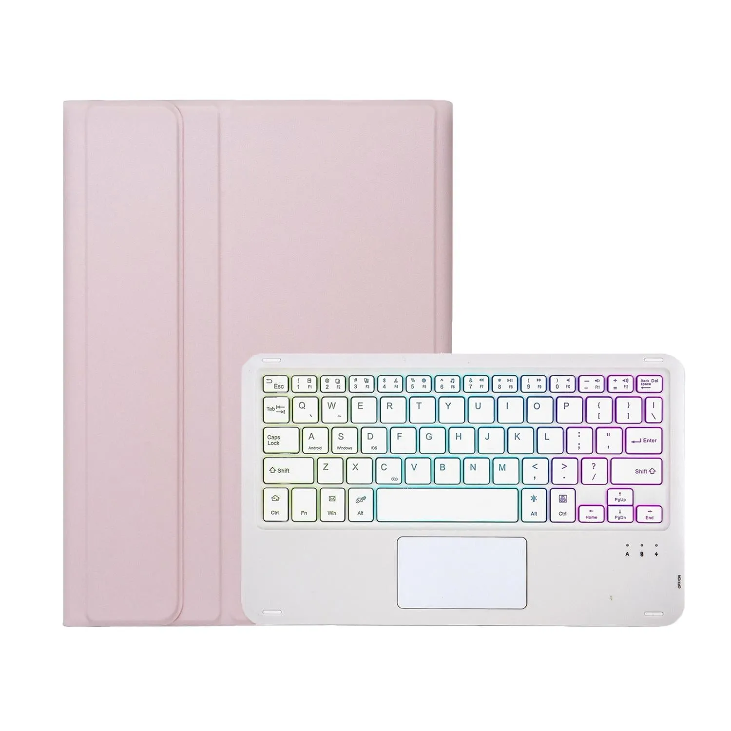 11 Lambskin Texture Bluetooth Keyboard Tablet Case With Pen Slot For Ipad Pro 2024