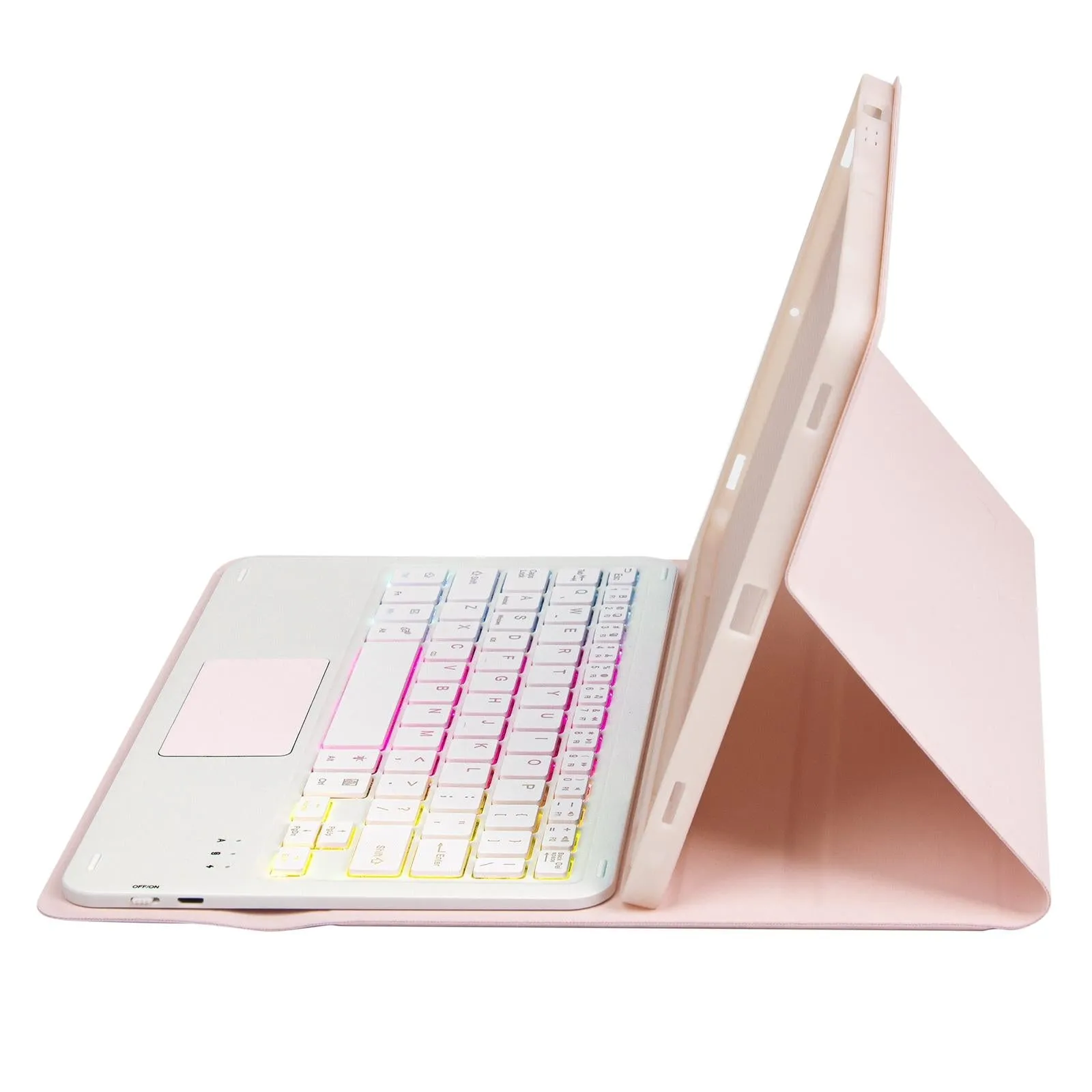 11 Lambskin Texture Bluetooth Keyboard Tablet Case With Pen Slot For Ipad Pro 2024