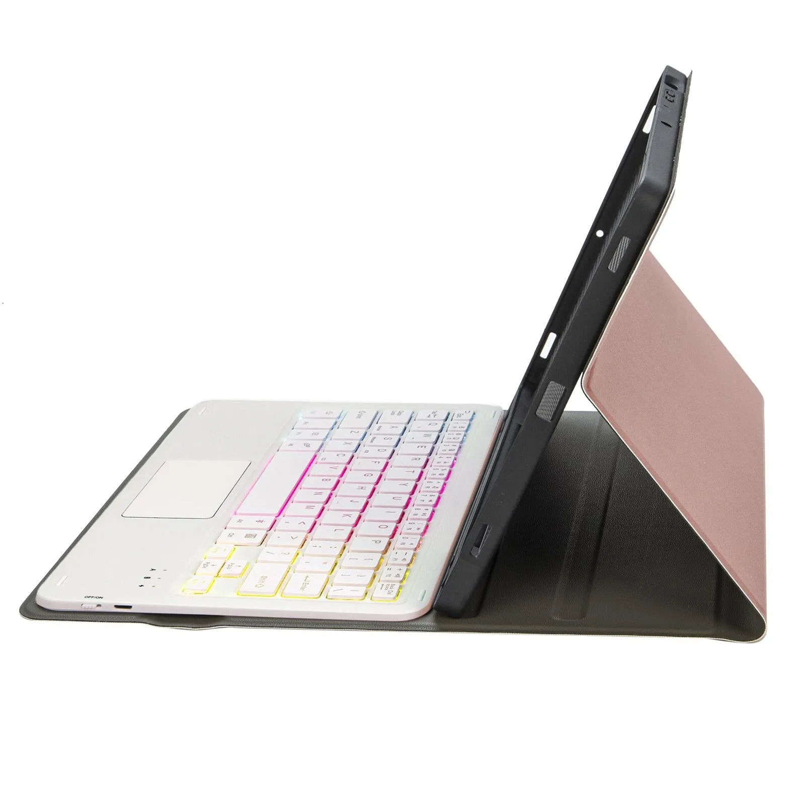 11 Lambskin Texture Bluetooth Keyboard Tablet Case With Pen Slot For Ipad Pro 2024