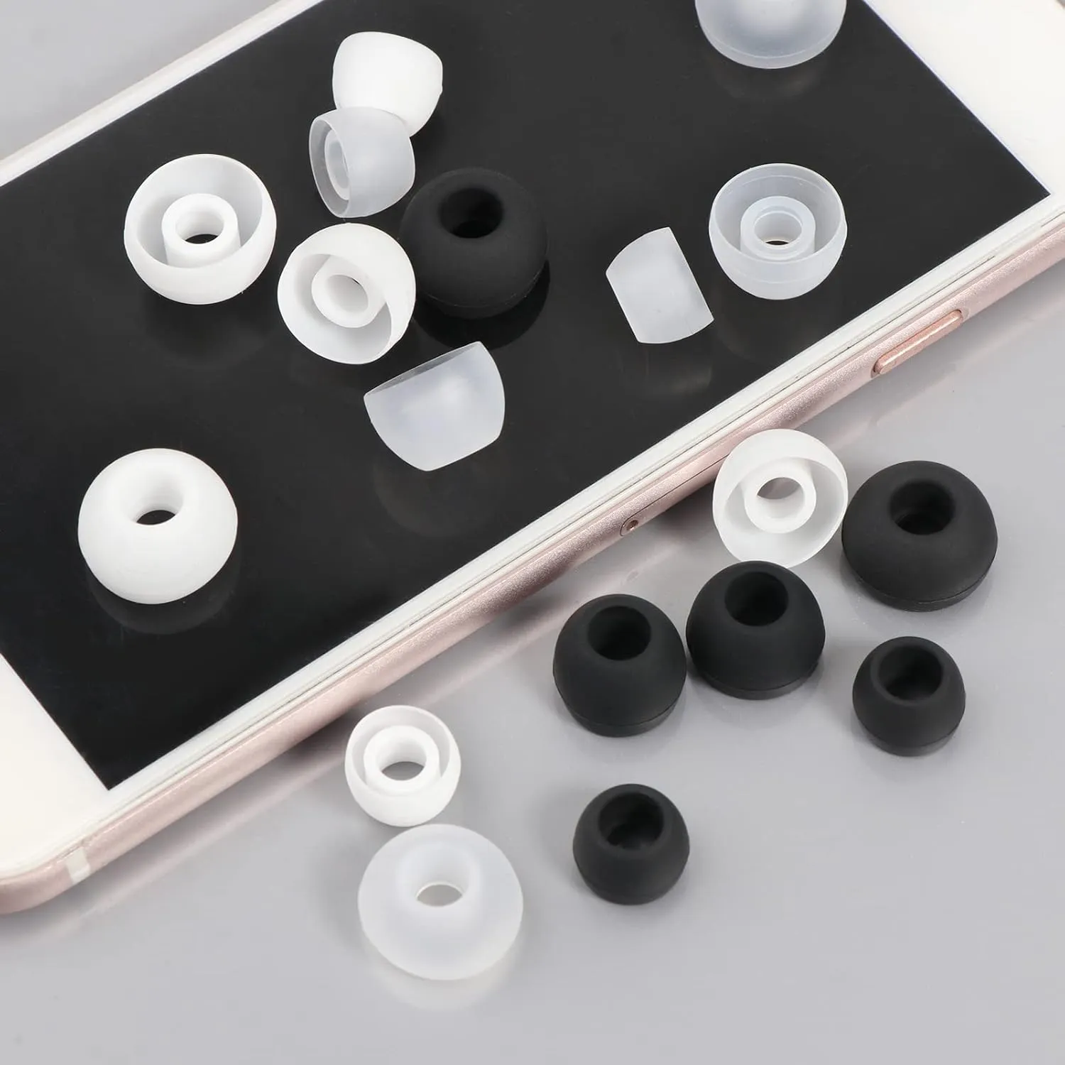 12Pcs Silicone Replacement Earbud Ear Buds Tips for 4.5mm Nozzle Earbuds Earphones,Small Large, S/M/L