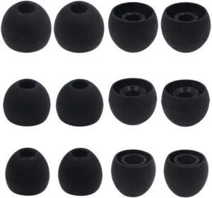 12PCS S/M/L Replacement Eartips Ear Buds Ear Tips Ear Gels Earpads Silicone Buds for Powerbeats Pro, BeatsX, Senso, TOZO, Sony & Other Inner Hole 3.8mm Earbud in-Ear Headphones,Black,SML