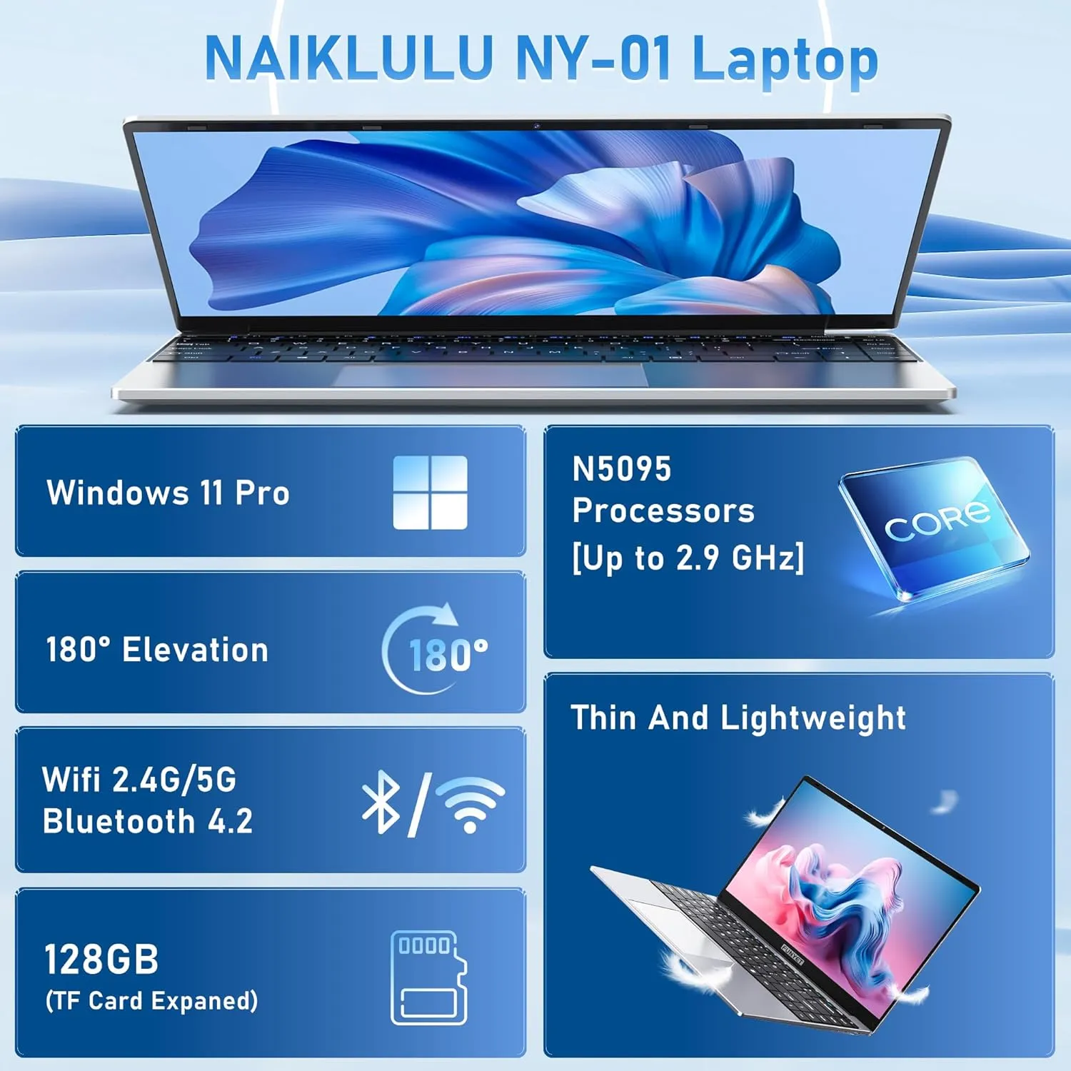 14 Inch Laptop Computer,16GB RAM 512GB SSD,N5095 4C/4T Processor(up to 2.9Ghz),UHD Graphics,14 FHD 1920 * 1080 Display,WiFi 5,BT4.2