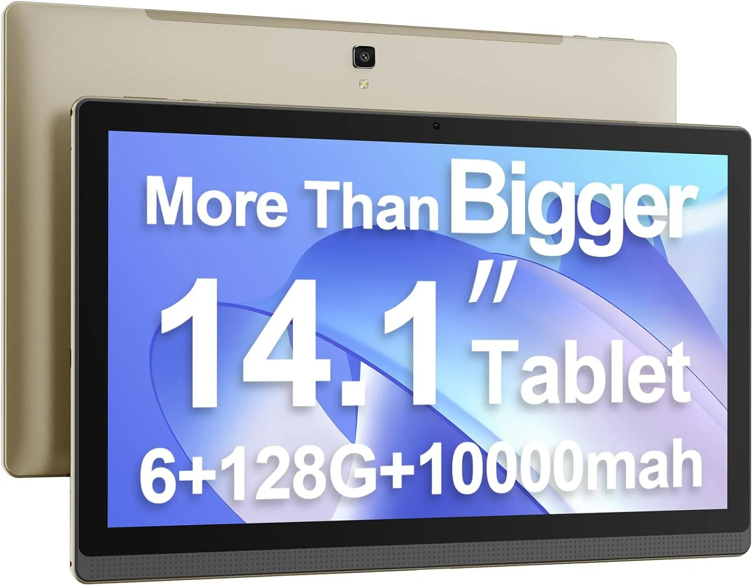 14.1 Inch Large Tablet, Android 13 Computer Tablets, 1920 * 1080 IPS HD Display, WiFi5, Large Screen Tablet 2025, 6GB 128GB 1TB SD Card Expand, 10000mAh Battery for Work/Study