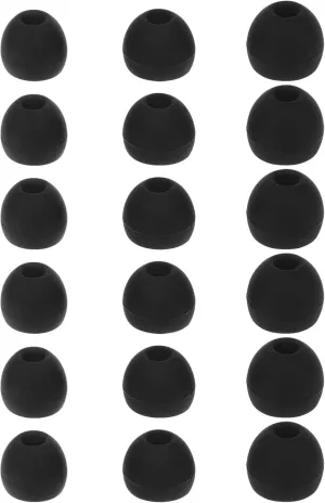 18pcs/ Soft Silicone Ear Tip Replacement Earbuds for in-Ear Headphones Earphones Access Black Colorless Clear