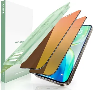 2 PACK for iPhone 15 Privacy Screen Protector 6.1Inch, Colorful Gradient Anti Spy, 10s Auto Dust-Elimination Installation, 9H Tempered Glass, Full Edge Coverage