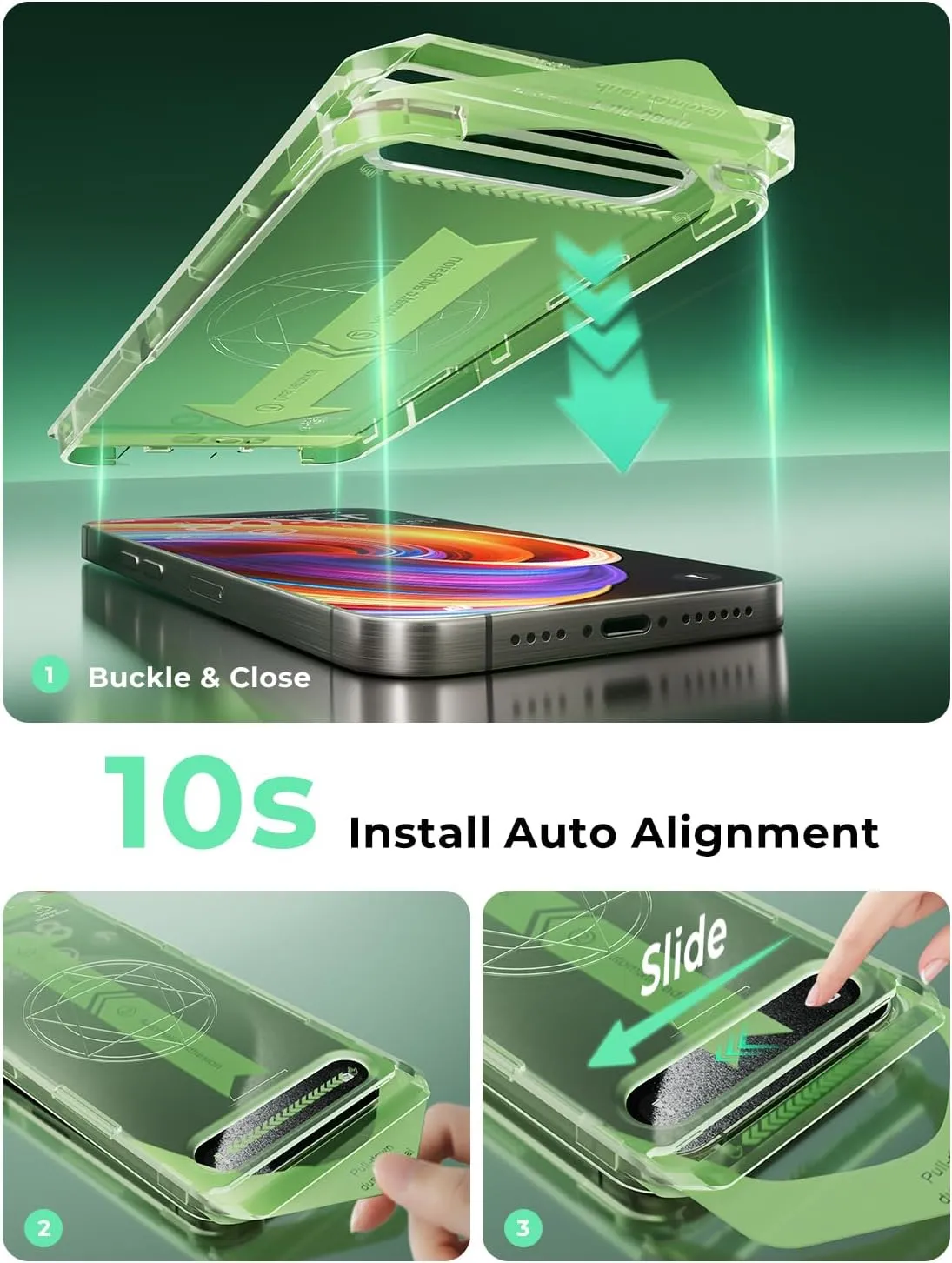 2 PACK for iPhone 16 Pro Max Privacy Screen Protector 6.9 Inch, 10s Auto Dust-Elimination Installation, 100% Anti Spy, 9H Tempered Glass, Scratch Resistant, Full Edge Coverage