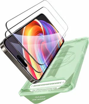 2 PACK for iPhone 16 Pro Max Screen Protector 6.9 Inch, 10s Auto Dust-Elimination Installation, 9H Tempered Glass, HD Clear, Scratch Resistant, Full Edge Coverage