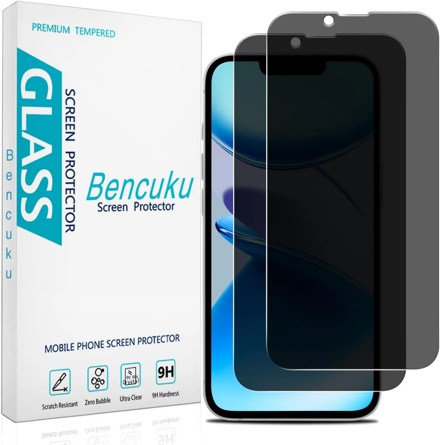 (2 Pack) Privacy Screen Protector for iPhone 16e (2025 Edition) 6.1 Inch Anti-Spy Tempered Glass, Anti Scratch, Bubble Free