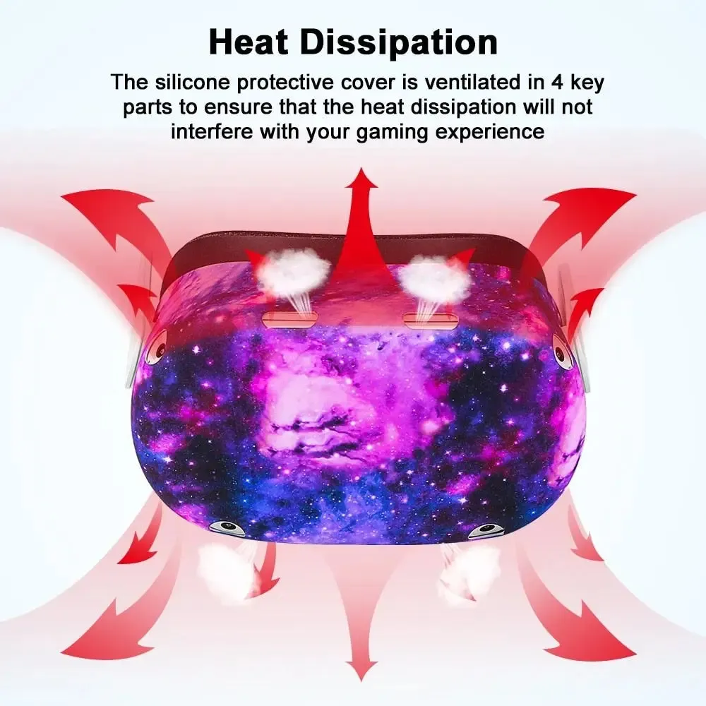2 Silicone Anti-scratches Protective Cover Vr Headset Shell Case for Oculus Quest 2