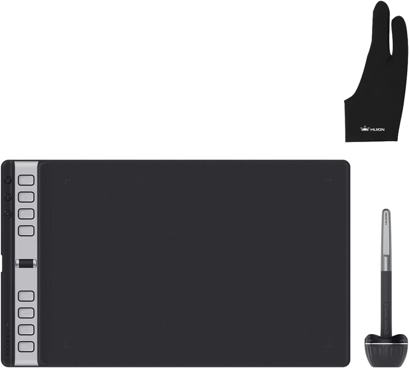 2023 HUION Inspiroy 2 Large Drawing Tablet with Scroll Wheel 3-Set 8 Customized Keys Battery-Free Pen for Art, Design, Sketch, 10x6inch Graphics Tablet Works with Mac, PC/Mobile, Glove Included