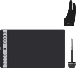 2023 HUION Inspiroy 2 Large Drawing Tablet with Scroll Wheel 3-Set 8 Customized Keys Battery-Free Pen for Art, Design, Sketch, 10x6inch Graphics Tablet Works with Mac, PC/Mobile, Glove Included