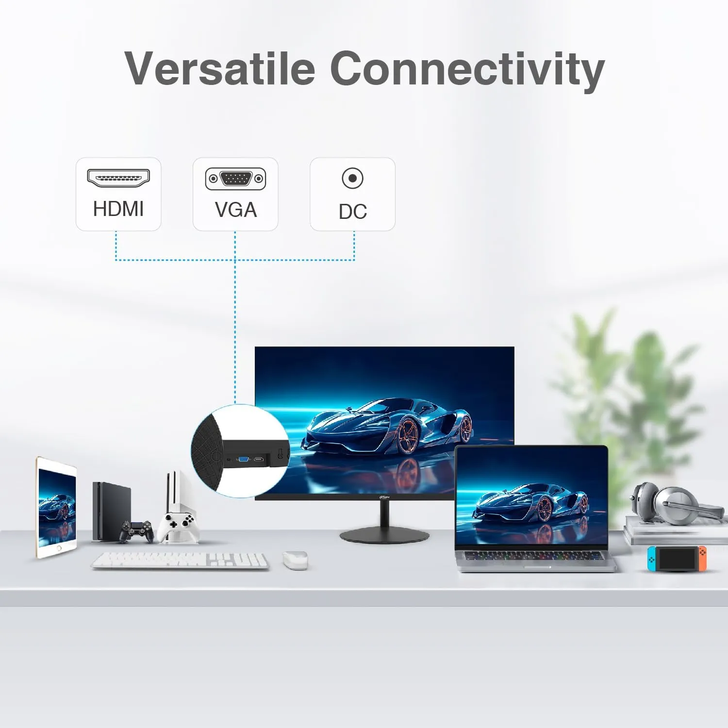 22 inch Class Thin Full HD (1920 x 1080p) Computer Monitor, 100Hz Refresh Rate, 3-Sided Frameless, Ultra Slim, VESA, LowBlue Mode, Tilt Adjust, HDMI *1, VGA*1