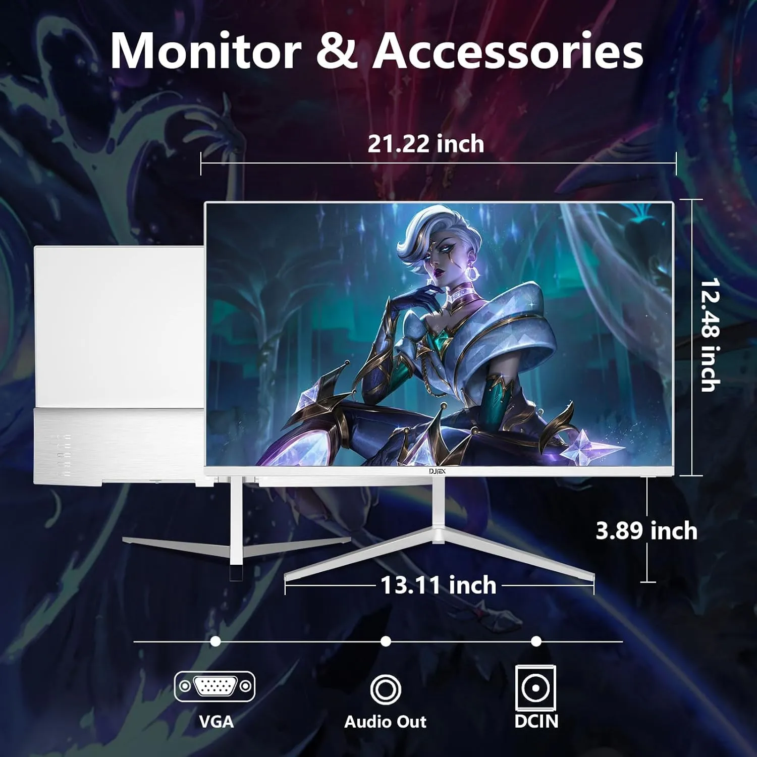 24 inch Gaming Computer Monitor FHD 1920x1080p 75Hz Refresh Rate 16:9 Aspect Ratio Ergonomic Tilt Sync Visual Experience for Work & Play Home Office Support Wall Mount Install75 * 75mm