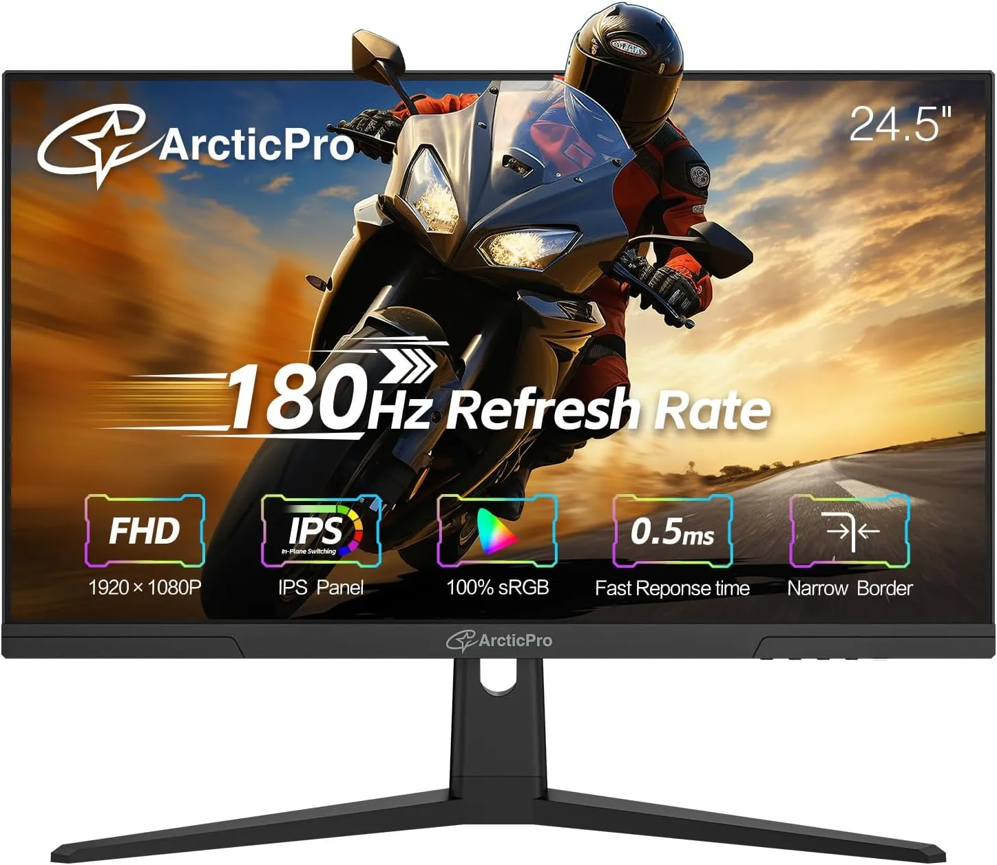 25inch Gaming Monitor 180Hz, FHD 1080p, IPS Panel, 0.5ms Response Time, Adaptive sync, PC Computer Monitor, 3-Sided Frameless, Ultra Slim, 100% sRGB, Bluelight Filter, DP*1, HDMI*1