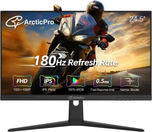 25inch Gaming Monitor 180Hz, FHD 1080p, IPS Panel, 0.5ms Response Time, Adaptive sync, PC Computer Monitor, 3-Sided Frameless, Ultra Slim, 100% sRGB, Bluelight Filter, DP*1, HDMI*1