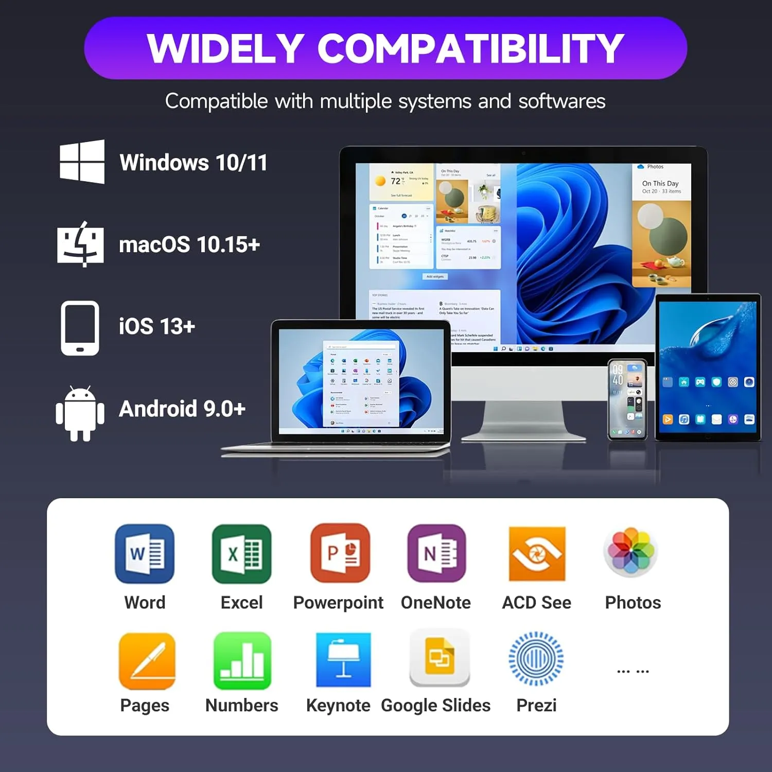 3 in 1 Wireless Mouse & Presentation Clicker, Magnetic Detachable Touchpad Air Mouse, Wireless Presenter Remote for PowerPoint Slide, Ultra-Lightweight, Compatible With PC /Mac/Windows (Basic, Silver)