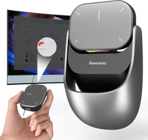 3 in 1 Wireless Mouse & Presentation Clicker, Magnetic Detachable Touchpad Air Mouse, Wireless Presenter Remote for PowerPoint Slide, Ultra-Lightweight, Compatible With PC /Mac/Windows (Basic, Silver)