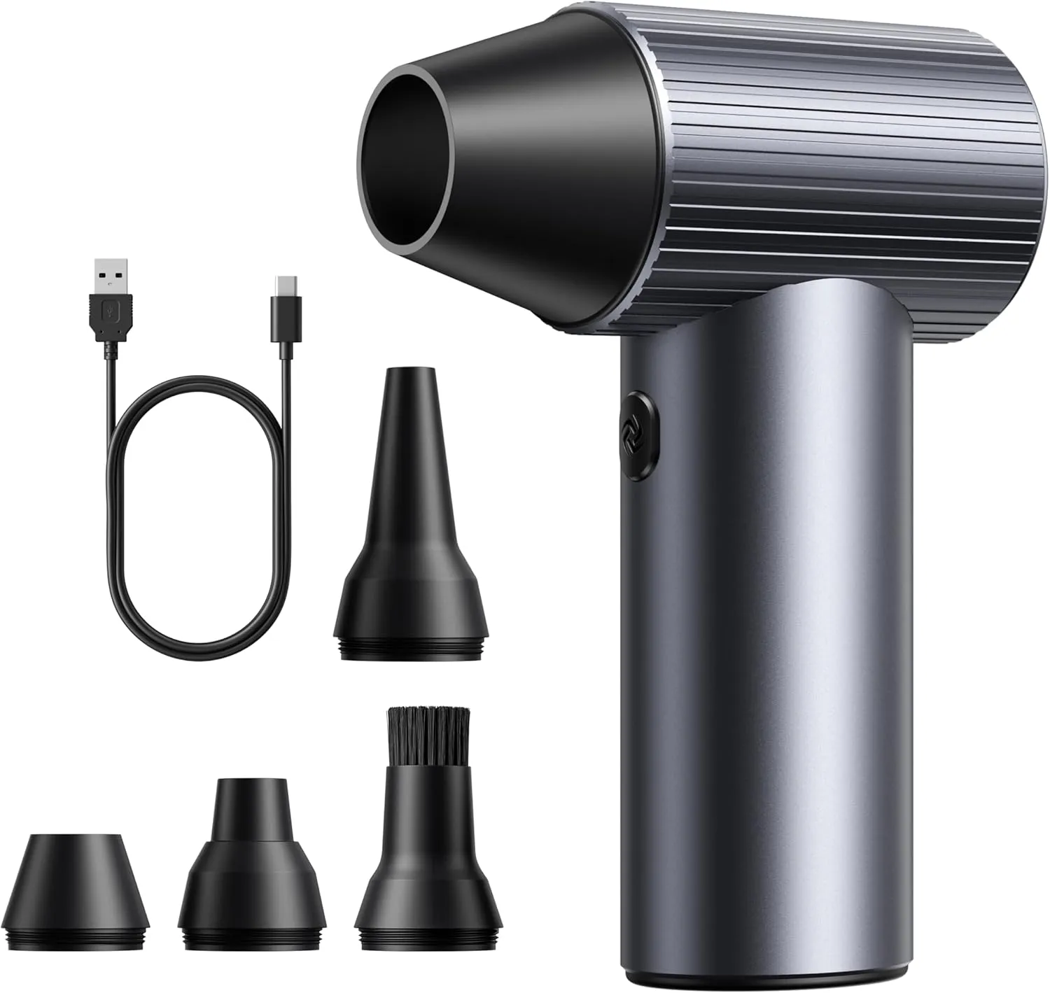 300000RPM Metal Electric Compressed Air Duster - Jet Dry Mini Blower with 3 Adjustable Speeds - Rechargeable Cordless Air Blower for Keyboard,Car,Home & Outdoor Dust-Compact & Lightweight