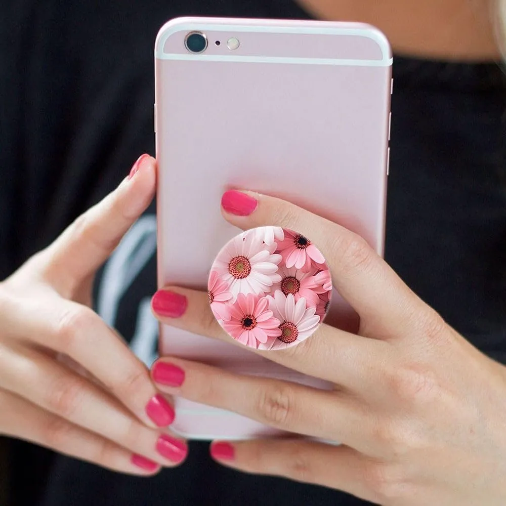 (6 Pack Collapsible Cell Phone Grip for Smartphones,Mobile Expanding Cellphone Holder Kicktand for Phone and Case - Colorful Flower