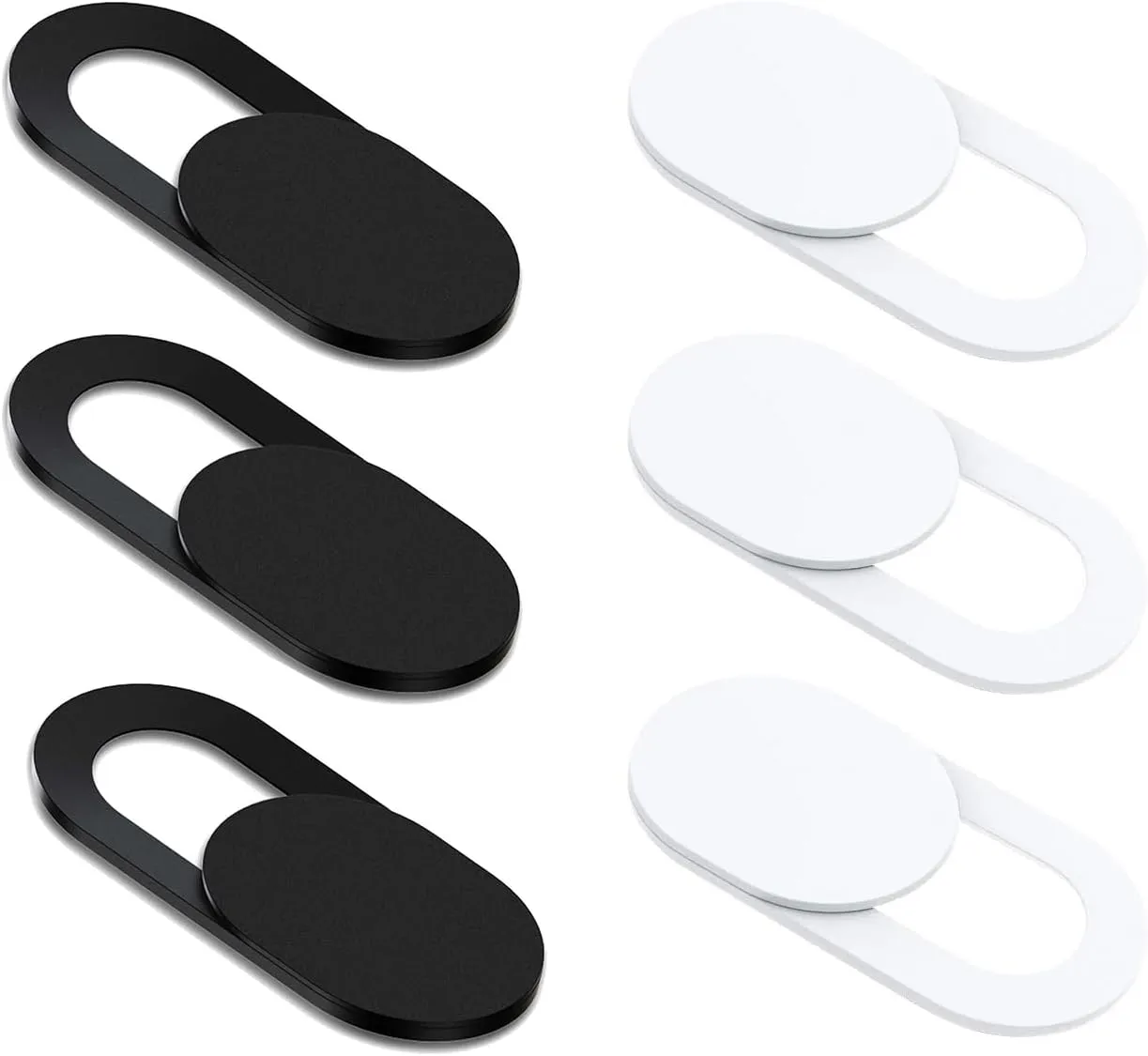[6 Pack] Front Camera Cover, Ultra Thin, Laptop Camera Cover Slide, Strong Adhesive - 3Black 3White