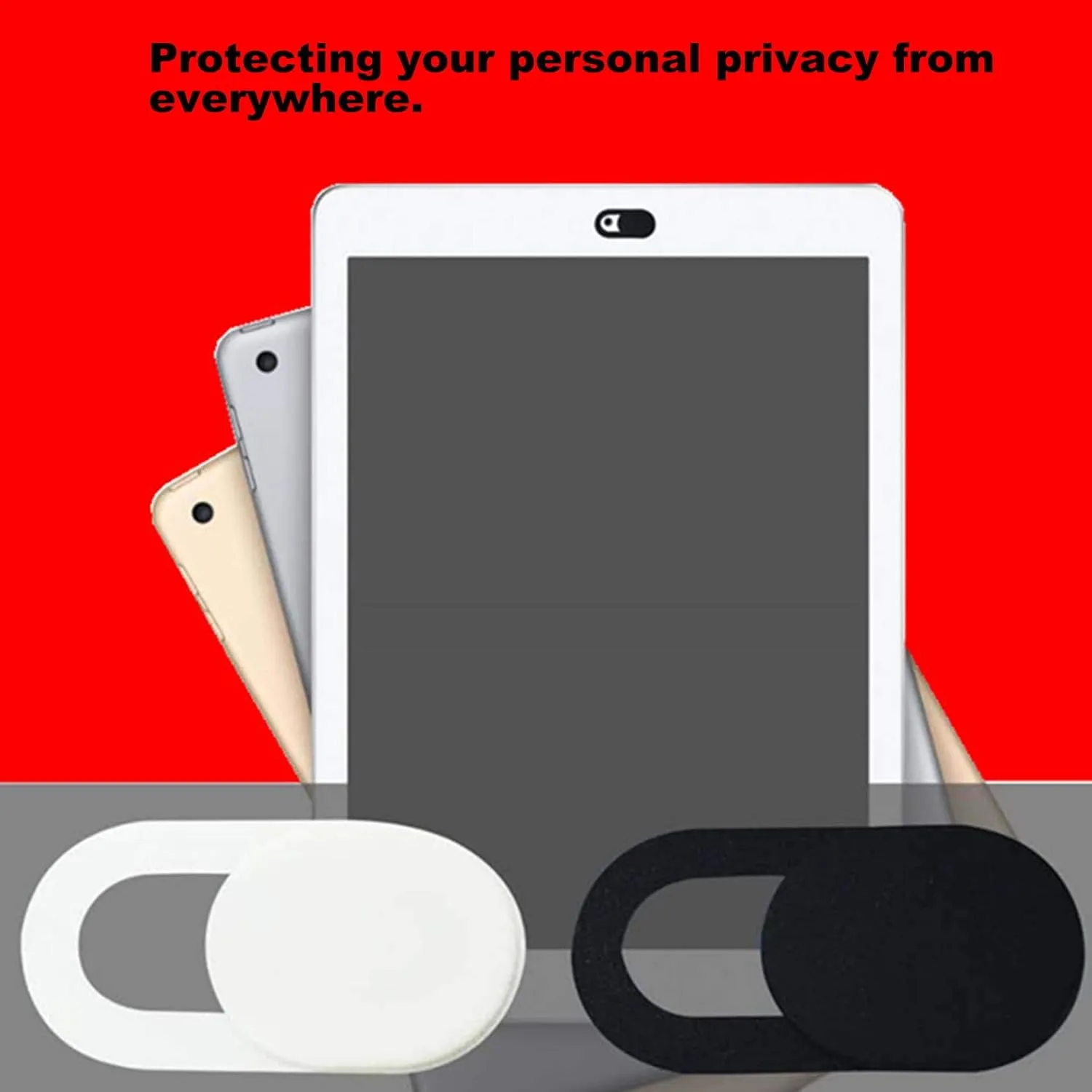 [6 Pack] Webcam Cover Slide 0.027in Ultra Thin Web Camera Cover fits Laptop, Desktop, PC, Macboook Pro, iMac, Mac Mini, Computer, Smartphone,Protect Your Privacy and Security,Strong Adhensive-Black