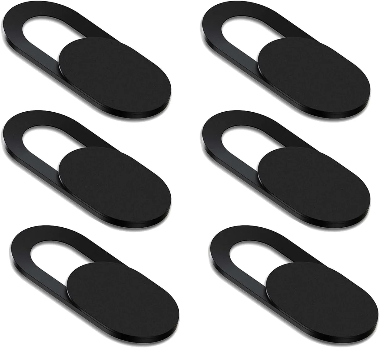 [6 Pack] Webcam Cover Slide 0.027in Ultra Thin Web Camera Cover fits Laptop, Desktop, PC, Macboook Pro, iMac, Mac Mini, Computer, Smartphone,Protect Your Privacy and Security,Strong Adhensive-Black