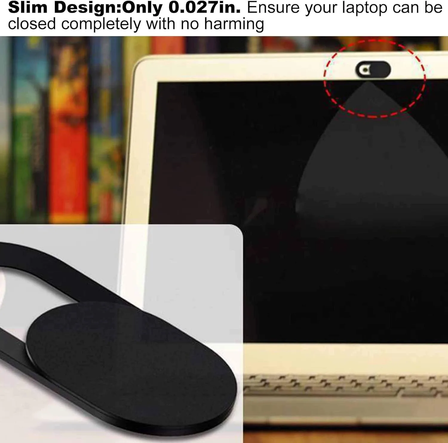 [6 Pack] Webcam Cover Slide 0.027in Ultra Thin Web Camera Cover fits Laptop, Desktop, PC, Macboook Pro, iMac, Mac Mini, Computer, Smartphone,Protect Your Privacy and Security,Strong Adhensive-Black