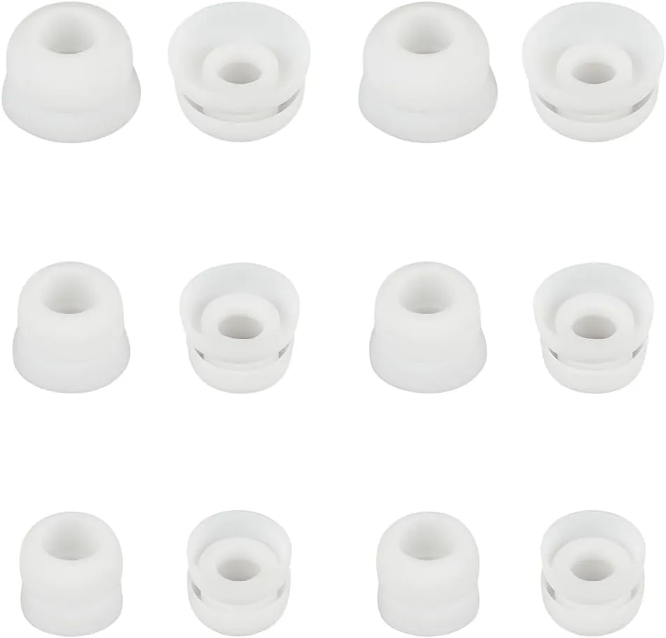 6 Pairs Double Flange Earbud Tips Compatible with Beats Fit Pro Ear Tips Silicone Ear Bud Tips Replacement Earbuds Cap White S M L