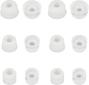 6 Pairs Double Flange Earbud Tips Compatible with Beats Fit Pro Ear Tips Silicone Ear Bud Tips Replacement Earbuds Cap White S M L