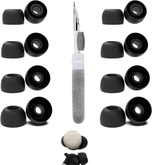 8 Pairs Replacement Earbud Tips Compatible with Google Pixel Buds Pro/Pro 2/Buds A-Series True Wireless Earbuds, Silicone Ear Tips, Fits in Case, XS/S/M/L, with 3-in-1 Cleaner Kit