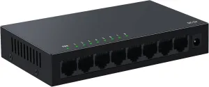 8 Port Gigabit Ethernet Switch|Desktop/Wall-Mount|Plug & Play| Fanless |Metal Housing|Fanless Design|Desktop Ethernet Splitter|Quiet Unmanaged Network Switch