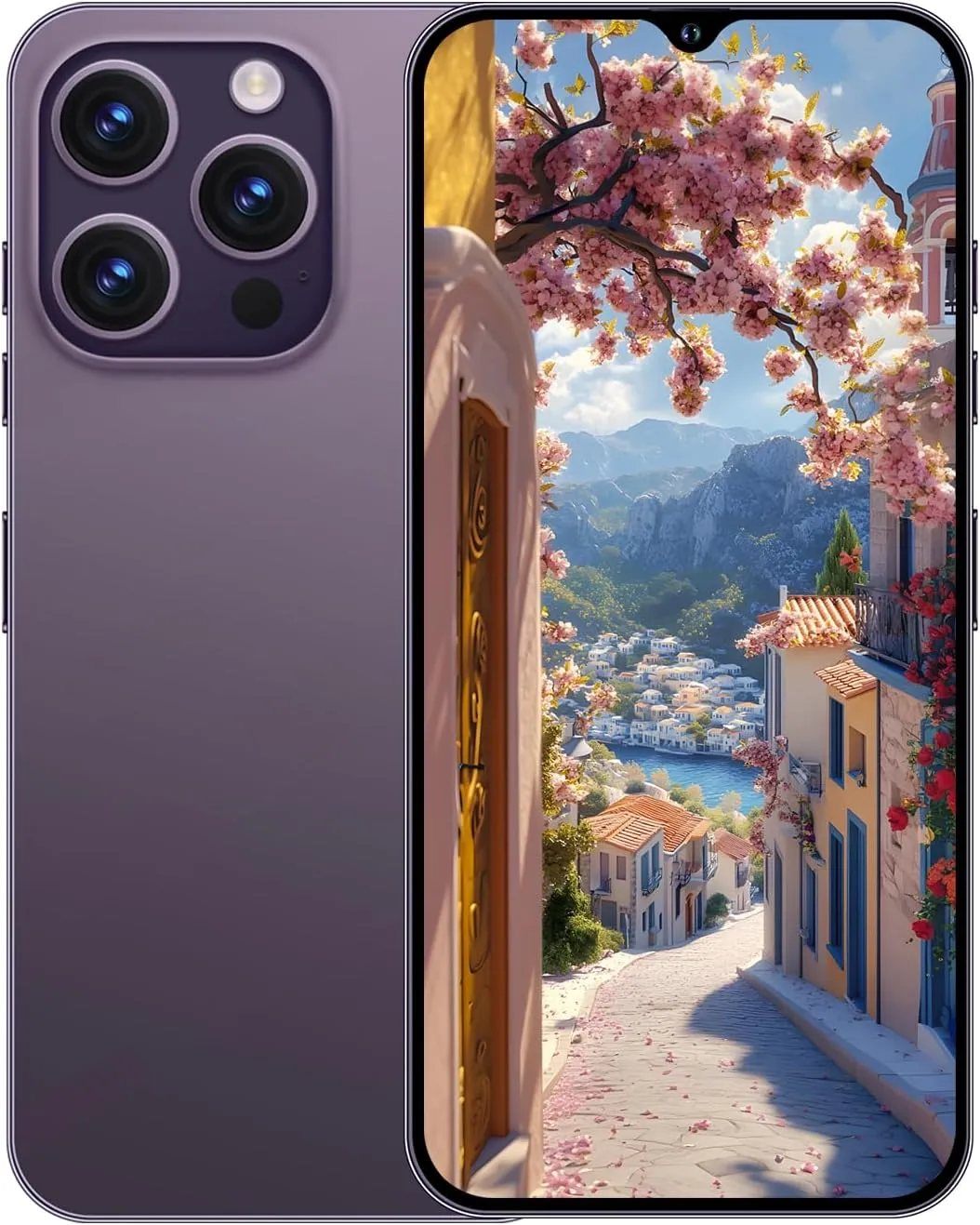 A14ProMax Unlocked Cell Phones 5G Smartphone Android 13 Unlocked Phones Snapdragon 8Gen2 6.8" HD Screen 13MP 50MP 6800mAh Support Dual SIM Fingerprint Lock GPS Face ID (8GB 256GB, Purple)