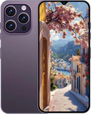 A14ProMax Unlocked Cell Phones 5G Smartphone Android 13 Unlocked Phones Snapdragon 8Gen2 6.8" HD Screen 13MP 50MP 6800mAh Support Dual SIM Fingerprint Lock GPS Face ID (8GB 256GB, Purple)