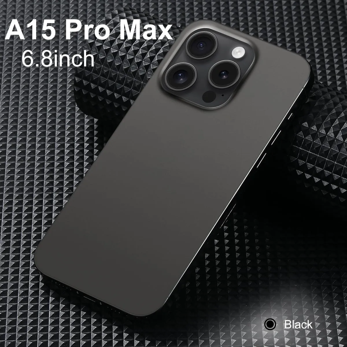 A15 Promax Unlocked 5G Cellphone 2024 Android 13 Phones with 6.8" FHD Screen Smartphones 48MP 108MP 6800 mAh|Dual SIM|Face ID Snapdragon 8cen2 Android Phone(Black)