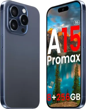 A15 Promax Unlocked 5G Cellphone 2024 Android 13 Phones with 6.8" FHD Screen Smartphones 48MP 108MP 6800 mAh|Dual SIM|Face ID Snapdragon 8cen2 Android Phone(Blue)