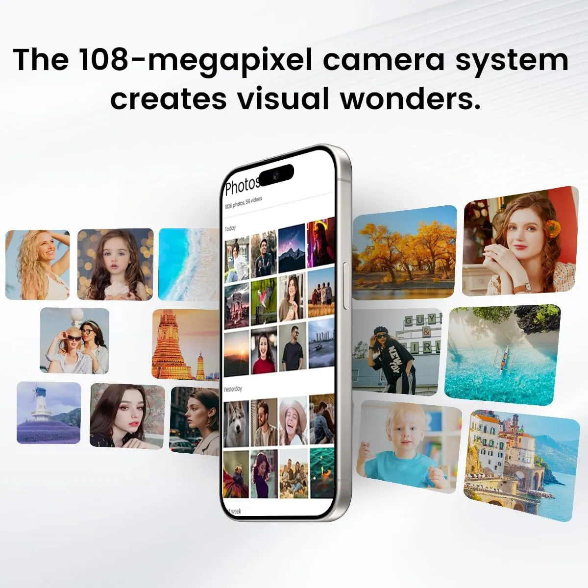 A15 Promax Unlocked 5G Cellphone 2024 Android 13 Phones with 6.8" FHD Screen Smartphones 48MP 108MP 6800 mAh|Dual SIM|Face ID Snapdragon 8cen2 Android Phone(White)