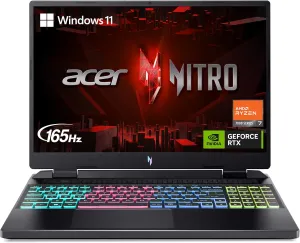 Acer Nitro 16 Gaming Laptop | AMD Ryzen 7 7840HS OctaCore CPU | NVIDIA GeForce RTX 4060 Laptop GPU | 16" WUXGA 165Hz IPS Display | 16GB DDR5 | 512GB Gen 4 SSD | WiFi 6E | RGB Backlit KB | AN16-41-R1WE