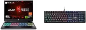 acer Nitro 16 Gaming Laptop | Ryzen 7 7840HS | RTX 4050 | 16" WUXGA 165Hz IPS | 16GB DDR5 | 1TB Gen 4 SSD | WiFi 6E | AN16-41-R6WV Nitro Gen 2 Wired Gaming Keyboard - Mechanical Axis & RGB