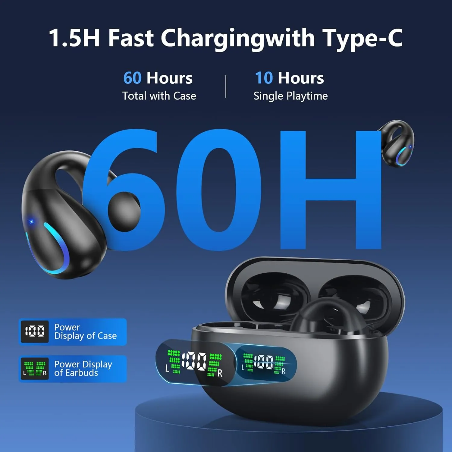 AI Language Translation Earbuds, Clip on Earbuds Wireless Headphones Real-Time Translator for 144 Languages & Accents Headphones Translator Ideal for Travel Business Learning Translation Device